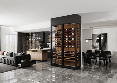 Glass enclosed wine cabinet