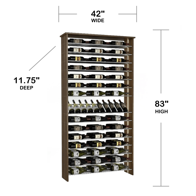 135-Bottle Parallel Wine Rack with Angled Display, Three-Column, Modern Wine Rack, Parallel Wine Rack, Kessick