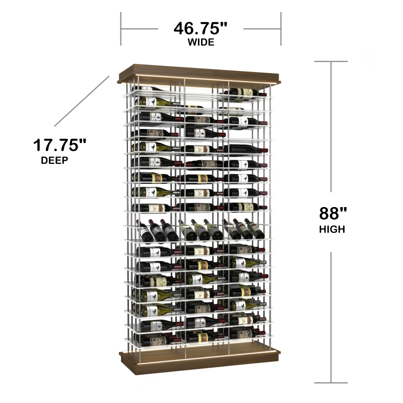 153-Bottle Elevation Wine Rack with Angled Display, Label Forward, Modern Wine Storage, Kessick