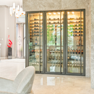 Glass-enclosed Wine Wall