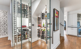 Glass enclosed wine cellar