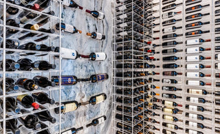 striking marble wine room